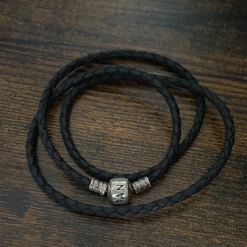 Pandora leather wrap around bracelet black
